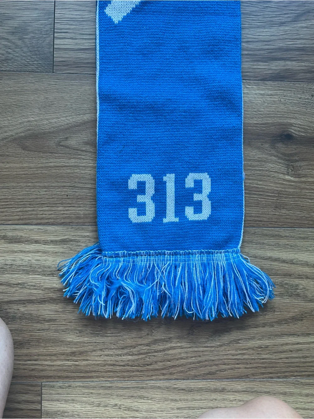 NFL Detroit Lions Knit Winter Scarf Blue White Big Logo